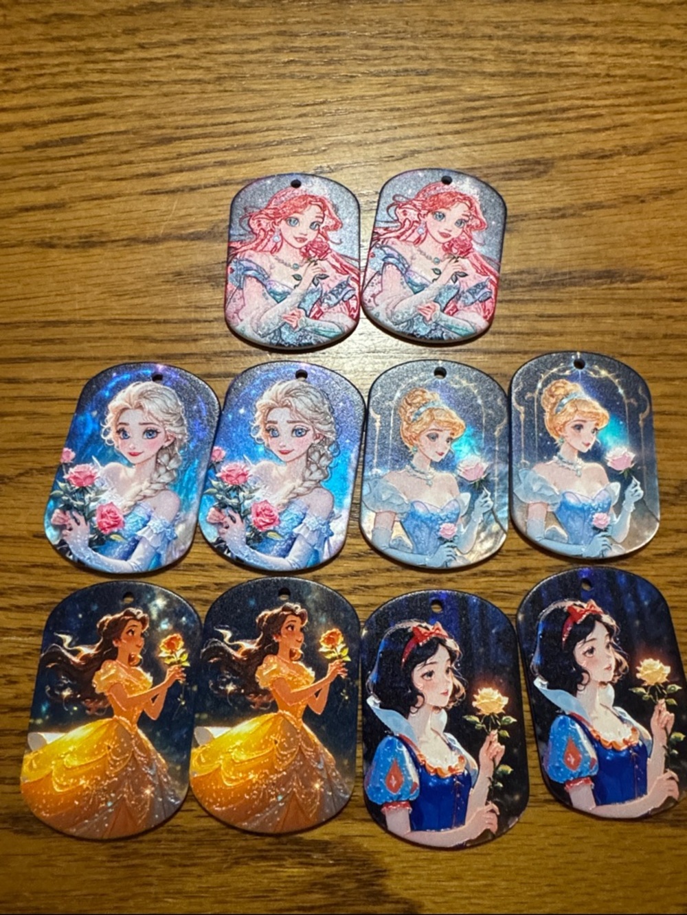 Lot of 10 Disney Princess Keychain tags